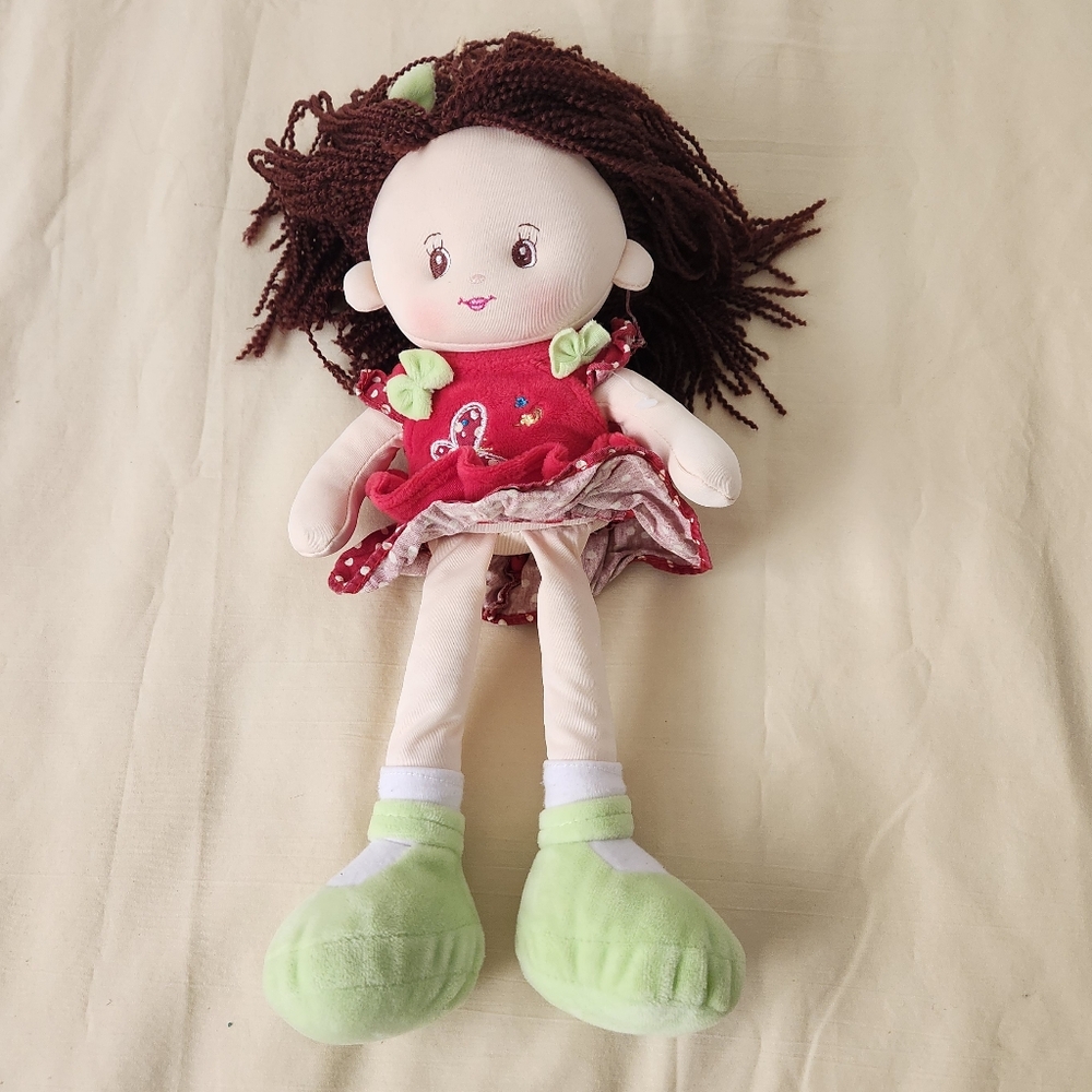 Linzy Charming Plush Doll with Red Dress and Green Shoes